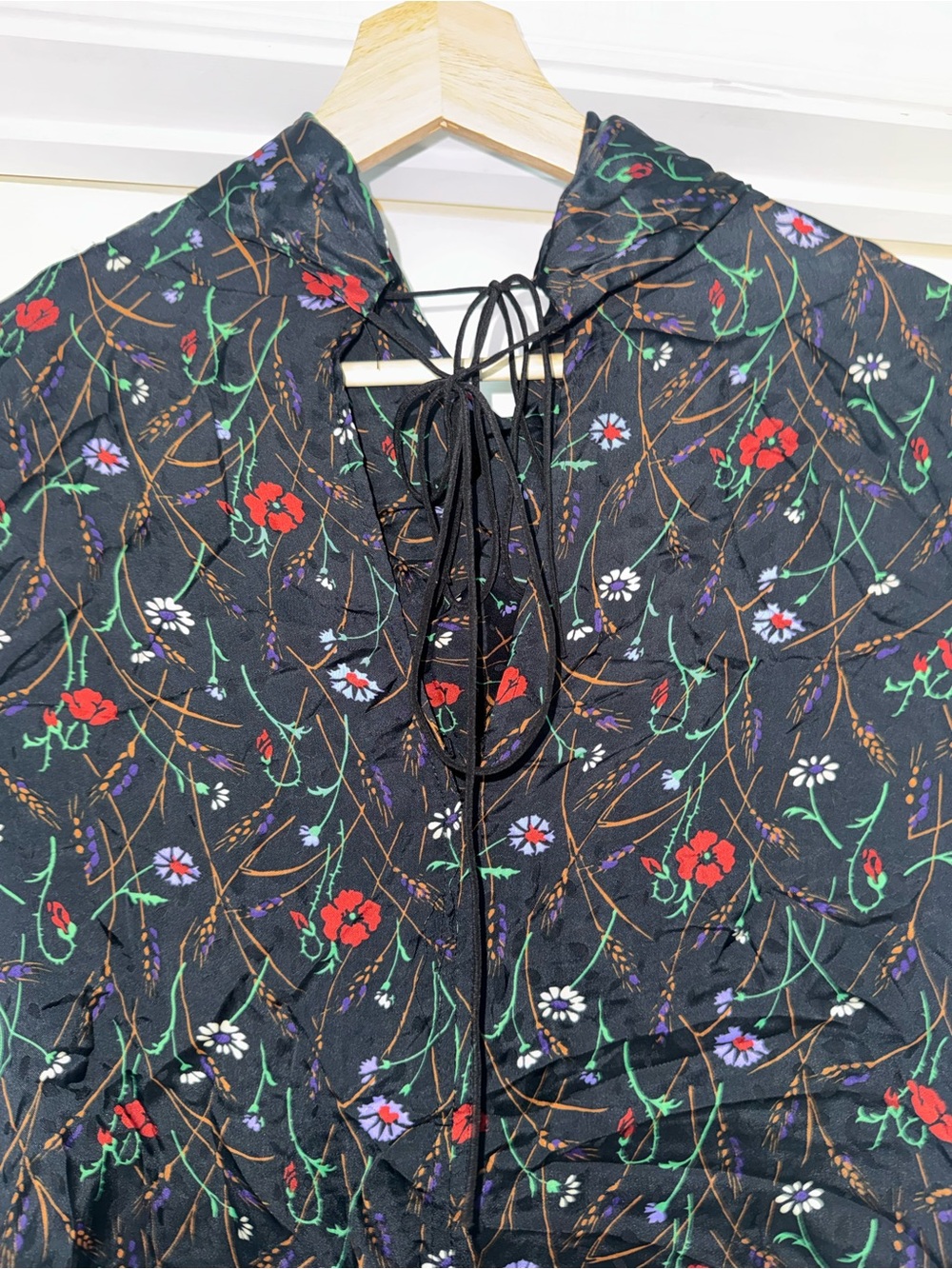 Topshop Boutique Floral Black Blouse 8 Top - Picture 5 of 10